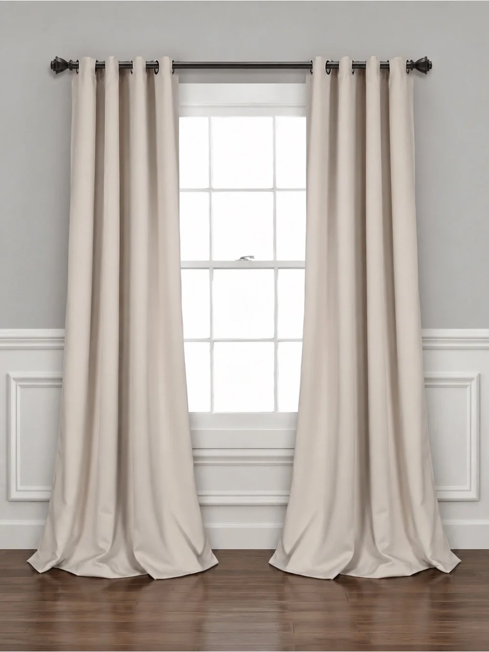 Set of 2 Half Moon Blackout Panels Window Curtains 52x84 Natural Wheat New